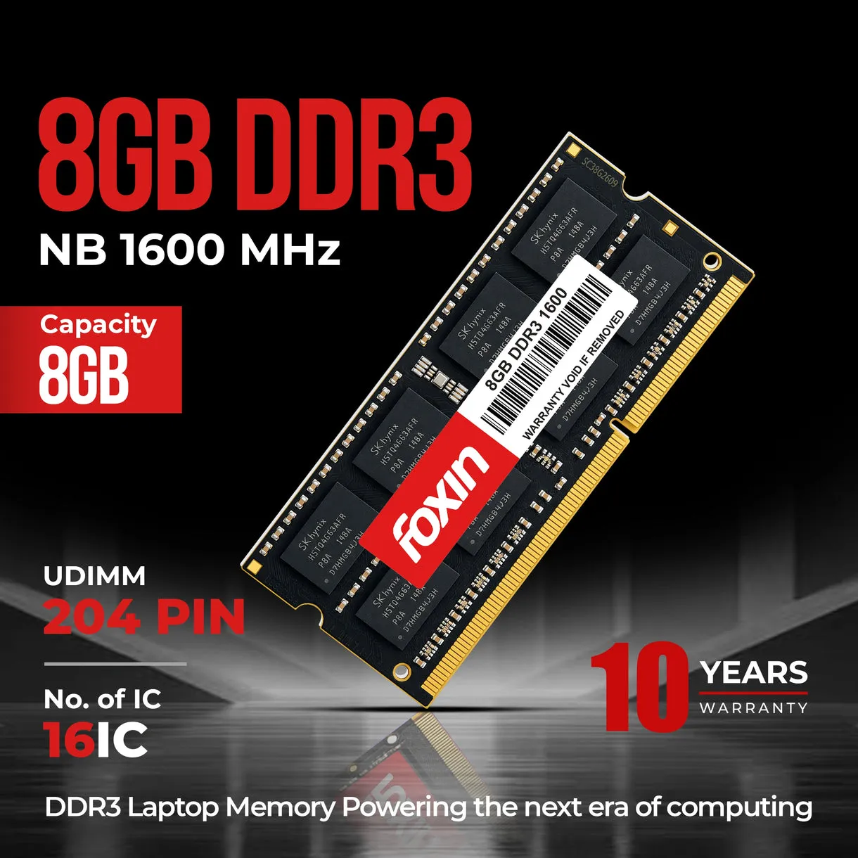 Foxin Laptop Ram 8GB DDR3 1600Mhz view 2